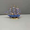 1pc Sailing Model Decorative Coastal Sail Mini Cake Baby Topper Birthday Ship Vintage Tabletop Kids Design Miniature Decoration Party Sailboat Novel Office Cuake Boats