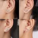 YODEWA 1/2/3ct Moissanite Stud Earrings for Women 925 Sterling Silver Hypoallergenic Butterfly Back 1 Pair DEF Color Lab Created Brilliant Round Moissanite Earrings