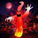 MGparty 8 FT Tall Halloween Inflatables Ghost Outdoor Decorations Blow Up Yard Sracy Ghost with Built-in LEDs Red Disco Light for Lawn Garden Holiday Party