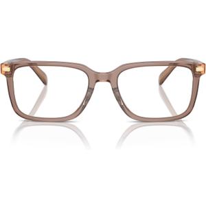 COACH Men's Hc6239u Universal Fit Square Prescription Eyewear Frames, Transparent Pecan/Demo Lens