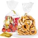 CUDICY 120pcs Cellophane Bags 6X10 Treat Bags with Ties Candy Clear Gift for Packaging Goodie Cookie Party Favor Gift Giving Cellophane Wrap Halloween Christmas