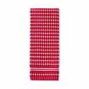 Lintex Home Collection Rectangle Farmhouse Checker Vinyl Tablecloth, 60 x 84 in (152 x 213 cm) and KitchenAid Asteroid Single Kitchen Towel - Passion Red