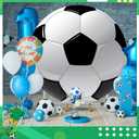 Soccer Round Backdrop Cover 7.2ft,Sports Theme Arch Backdrop for Party&Photography Birthday Decoration,Soccer Field Football Lovers Fans Children Birthday Party Circle Background Event Banner