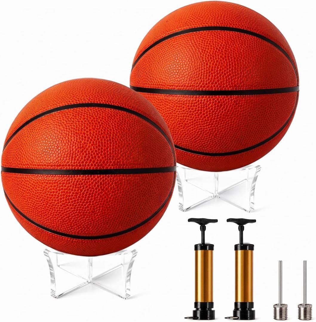 Hiboom 2026 Basketball Gift Set with Stand and Pump, Keepsake Basketball for Basketballs Lover, Coach Appreciation,Senior Night Gifts, Indoor Outdoor Training Game Ball Combo