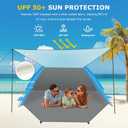 Gorich Beach Tent with Canopy - Easy Setup 3-4/5-6/7-8 Person Portable Sun Shelter, UPF 50+ UV Protection Sun Shade, Lightweight & Compact Beach Cabana for Family Travel