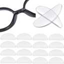 TOODOO 18 Pairs Eyeglasses Nose Pads Adhesive Silicone Glasses Replacement Anti Slip Nosepads for Eyeglass Glasses Sunglasses (Transparent, 1mm)