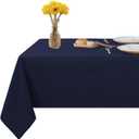 Fitable Rectangle Tablecloth 60x84 inch Rectangle Tablecloth Stain and Wrinkle Resistant Washable Polyester Table Cloth, Decorative Fabric Table Cover for Dining Table, Buffet Parties and Camping Navy