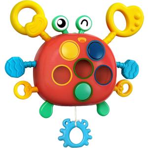 Chilvil Airplane Travel Toys for Toddler Kids 1-3 Sensory Montessori Toys for 1+ Year Old Silicone Pull String Road Trip Car Seat Travel Activities Essentials 18+ Months