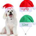 Geyoga 2 Pcs Dog Christmas Santa Hat Naughty or Nice Dog Cat Plush Hat Pet Santa Costume for Small Puppy Kitten Cosplay Dolls Crafts (Plush,Large)