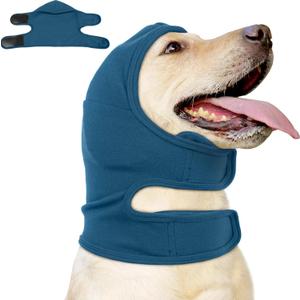 Nanaki Calming Hoodie Dog Ear Covers-No Shake Hematomas Ear Wraps for Dogs, Adjustable Head Wrap Muffs Noise Cancelling Protector, Anxiety Relief, Fireworks & Grooming Bathing, 4th of July, Vet Visit, Size: M(Neck Girth: 13.8inch)