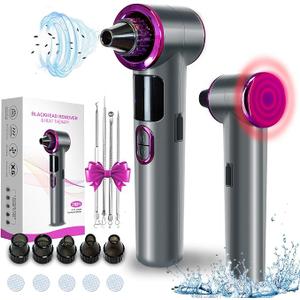 Blackhead Removers Pore Vacuum with Heating，5 Suction Heads & 3 Adjustable Suction Levels 9 Modes，for Nose & Face Deep Pore Cleansing