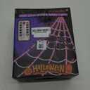 LCHUANG Spider Webs Halloween Decor Lights - 450 LEDs Outdoor Halloween String Lights with 60" Light Up Spider,8 Modes Remote Control 16.4Ft Spiderweb, Waterproof (New Orange-Purple Grid Luminous Net)