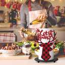 Christmas Decorations, Reindeer Home Kitchen Bathroom Decor, Christmas Decorations for Home Indoor, Reindeer Buffalo Plaid Decor - Xmas Paper Towel Holder Stand Countertop Accessories