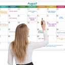 Large Dry Erase Calendar for Wall - Undated Dry Erase Calendar, Erasable Laminated Calendars for Wall with 8 Round Stickers, 40" x 28", Monthly Calendars for Office, Home, Classroom - Colorful (MULTICOLORED2)
