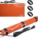 PVC Heat Blanket for 1/2 to 1-1/2 Inch, Silicone Pipe Heating Blanket with Fixing Strap, PVC Conduit Heater for Pipe Bending,120V 200W