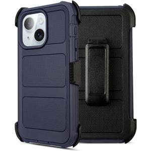 for iPhone 13 Belt Clip Case Holster,for iPhone 13 Case with Stand,for iPhone13 Defender Case Anti-Drop,2 Layers of Sturdy for iPhoneCase 13,for Protective iPhone13Case Defender Belt Blue