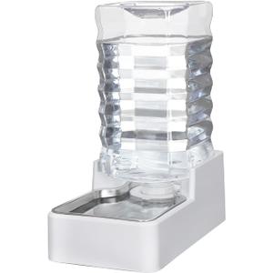 9L Automatic Dog and Cat Water Dispenser with Stainless Steel Bowl Gravity Waterer,Large Capacity and Drinking,100% BPA-Free,Suitable for Medium and Large-Sized Cats and Dogs (White, 9L)