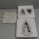 53 Pcs Christmas Tree Candle Holders Concrete Tea Light Holders Christmas Tree Table Centerpieces Party Decorations Xmas Gifts for Farmhouse Holiday Party Fireplace Mantel Decor