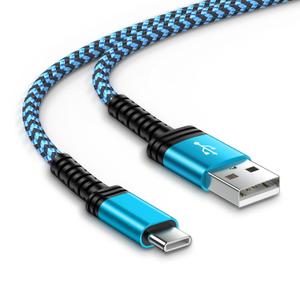 S24 Charger Cable Fast Charging Cord,10FT Long USB C to USB A Car Cable Android Phone Fast Charging Cord Compatible for Samsung Galaxy S24+/S24 Ultra/A17/Z Flip 7 Z fold 7 S25/S23/S22,Google Pixel 9a (Blue)
