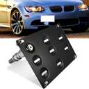 Front Bumper Tow Hook License Plate Bracket Relocator Compatible with BMW 98-11 3-Series 4DR E46 E90 E91, 07-13 3-Series 2DR Coupe E92 E93, 95-03 E39 5 Series, 07-1 X5 E70, 08-14 X6 E71