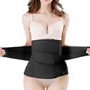 Postpartum Girdle C-Section Recovery Belt Back Support Belly Wrap Belly Band Shapewear (Black,XL)
