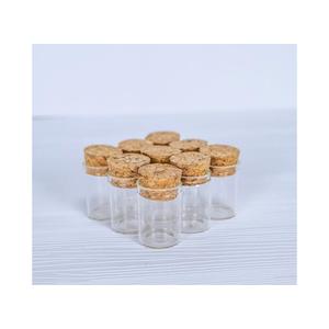 4 Pcs Empty Transparent Test Tube Glass Bottle Vials With Cork Stopper, Clear Glass Bottles Jars for Wedding Favors Art Crafts DIY (22x30x17mm 0.17 OZ)