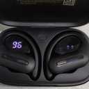 Wireless Earbuds Bluetooth 5.3 Headphones 90 Hrs Playtime Ear buds with Wireless Charging Case Power Display Over-ear Earphones with Earhooks Waterproof Stereo Headset for Android phone Workout Black