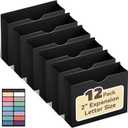 ANSOOK Poly File Jackets & File Pockets, Heavy Duty 2" Expanding File Jacket Folders, Letter Size Manila File Folders,12 Pack Manila File Jackets with Straight Cut Tab, Job Folder for Office School Home (Black)