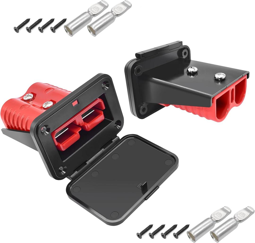 GZSH Anderson Plug 2PCS 175A Quick Connect Wire Connectors with Mount and Cap 4-1/0 AWG Battery Quick Disconnect 12V-36V Battery Quick Connect Waterproof SB175 for Car RV Trunk Boat Winch