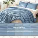 Litanika Full Size Comforter Sets Grayish Blue, 3 Pieces Lightweight Solid Bedding Comforter Set, All Season Fluffy Bed Set (79x90In Comforter & 2 Pillowcases)