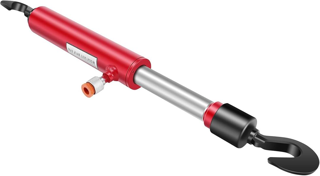 Hydraulic Pull Back Ram 10 Ton for Power Frame Machine Puller Body Shop, Frame Tools Rotating Hook for Hydraulic Pull Back Ram Power Frame Machine Red