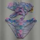 SHEKINI Women's Criss Cross Push Up Halter Bandage Bikini Set Floral Printed Swim Bottoms Two Piece Swimsuits (Medium, Printing - Y02)