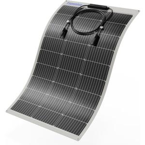 100W 12V Flexible Solar Panel 9BB Monocrystalline Cell 12 Volt Semi-Flexible for Marine RV Trailer Boat Cabin Van Car Uneven Surfaces 12V Battery Charge