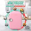 CROWNFUL Mini Fridge, 4 Liter/6 Can Portable Cooler and Warmer Personal Refrigerator for Skin Care, Cosmetics, Beverage, Food,Great for Bedroom, Office, Car, Dorm, ETL Listed (Pink)