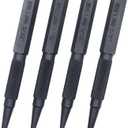 4-Piece Nail Setter Punch and Center Punch Set, Made of High Quality Metal Material with Knurled Grip Includes 1/32", 1/16", 3/32", 1/8" Black-Finished Nail Set