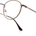 RB.Pilot Small Metal Round Reading Glasses for Women Men Classic Vintage Retro Shades Blue Light Blocking Computer Readers (Brown)