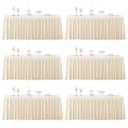 Party Talk 6 Packs Light Champagne Tableclothes for 8 Foot Rectangle Tables, Wrinkle Free Fitted Table Cloth 8ft Stretch Table Cover with Skirt for Parties Weddings Birthday Banquet Baby Shower