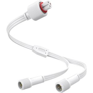 Y-Connector Splitter for Govee Permanent Outdoor Lights,Waterproof Extension Cord Compatible with Govee 3Pin and Y-Shaped Extension Cord (WHITE)