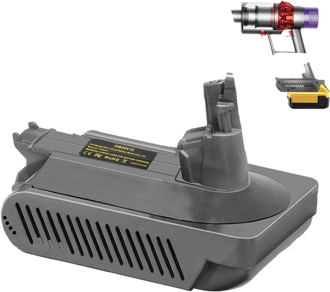 V10 Adapter for Dewalt 20V Battery Converter for Dyson V10 Animal Absolute Fluffy Motorhead SV12 Vacuum Cleaners