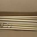 Gold Double Curtain Rod, 36 to 72 Inch Dual Curtain Rods with Aluminium Modern End Cap Finials, 1 Inch Adjustable Heavy Duty Window Treatment Rods, Telescopic Metal Double Drapery Pole Set