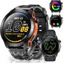 Military Smart Watches for Men Built-in GPS(Answer/Make Calls), 1.43" AMOLED Screen with Compass, Altitude, Barometer, 3ATM Waterproof, Fitness Watch with Health Monitor for Android iOS
