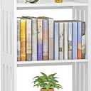 Bookshelf, Bookcase for Small Spaces, 3 Tier White Book Organizer Storage Display Rack for Kids Room, Living Room, Office, Bedroom and Bathroom