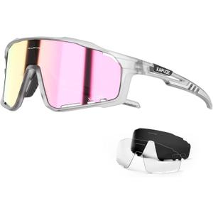 KAPVOE Polarized Cycling Glasses Men Women Mountain Bike Glasses MTB Riding TR90 Sport Sunglasses Running Bicycle K76 (A57)