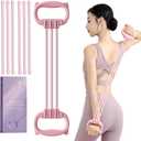 Resistance Bands with Handles, Single Resistance Bands, Exercise Bands with Comfortable Handles, Resistance Training, Physical Therapy, Home Workouts, Fitness, Pilates (Pink)