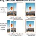 JCJMY 16x24 Picture Frame with Mat for Poster Photo and 40x60 cm Canvas, Display 14x20 with Mat or 16 x 24 without, Wood 16 by 24 Wall Gallery Poster Photo Frame, 3 Pack, Rustic Brown