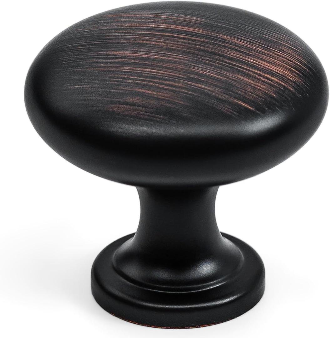 HESTIA HARDWARE 10 Pack | Oil Rubbed Bronze Cabinet Knobs and Pulls for Kitchen Bathroom Drawer | Bronze Round Knobs | Drawer Dresser Pulls(Z5.10.O)