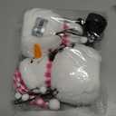 2 Pack Christmas Table Decorations, 14" Lighted Plush Snowmen FigurinesPastel Christmas Ornaments, Light Up Snowman Holiday Present, Battery Operated Xmas Gifts Indoor Tabletop Ornaments
