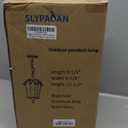 Outdoor Pendant Light Dusk to Dawn for Porch, Anti-Rust Aluminum Outdoor Chandelier, Waterproof Exterior Hanging Lighting Fixtures with Ripple Glass for Front Door, Gazebo, Black Finish with Gold Edges