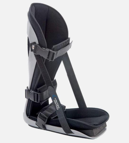 United Ortho Plantar Fasciitis Adjustable Leg Support Brace Fits Right or Left Foot for Soreness Relief, Foot Pain and Stretching, Medium, Black