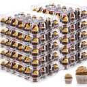 24 Count Mini Cupcake Containers 15 Pack Cupcake Holder with Detachable Tall Dome Lids Mini Plastic Stackable Cupcake Boxes for 360 Cupcakes, BPA Free